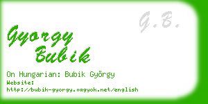 gyorgy bubik business card