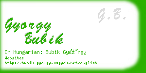 gyorgy bubik business card